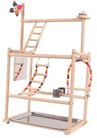 KiBcsLic Aire de Jeux pour Perroquets et Oiseaux, Support de Jeu pour Inséparables,