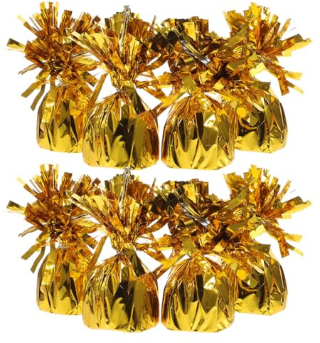 IMIKEYA 8 Pesas Doradas para Globos de Aluminio Contrapesos para Globos Inflables Soportes Metálicos para Decoración de Fiestas y Centros de Mesa Accesorios para Eventos y