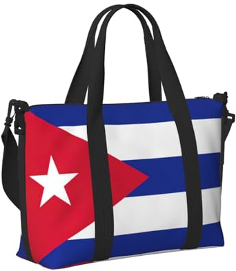 Sac à main de voyage léger et pliable avec imprimé drapeau cubain pour femmes et hommes pour week-end, gym, vacances