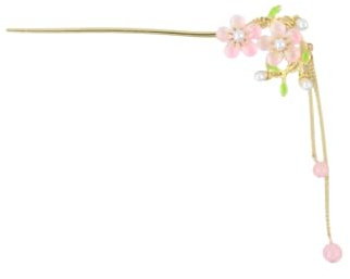 Daleweo Bacchette Per Capelli Cinesi Vintage, Fermaglio Fiore Rosa, Bastoncini Oro Nappa, Spillo Chignon Hanfu, Accessori Acconciatura Donna
