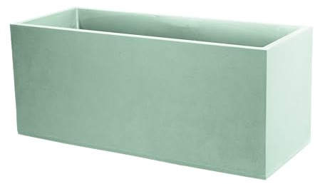 mgc24 Blumenkasten rechteckig 99,5 x 39,5 x 43,5 cm 98 L Pflanzkübel in Basaltoptik mandelgrün wetterfest, leicht & robust für Garten, Terrasse & Balkon