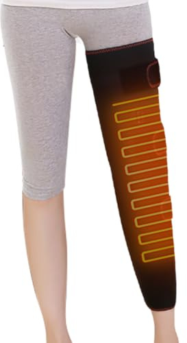 Woolala Beheizter Beinwärmer Oberschenkel Knie Wade Elektrische Wärmewickel Beinwärmer Unisex Einheitsgröße passt beide Beine Einzelstück Lange Version