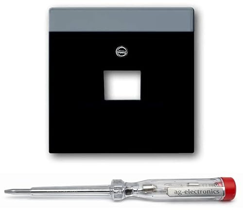 Spannungsprüfer 120-250V® + BUSCH-JAEGER Zentralscheibe 1803-885future® linear schwarz matt