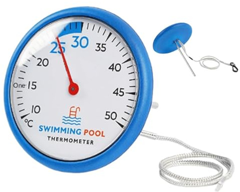 Temperaturanzeige für Pools, Edelstahl-Sonde mit einfacher Überwachung und Ablesung, Temperaturmessgerät für Schwimmbäder, für Teich, Spa, Zieraquarium und Fischglas