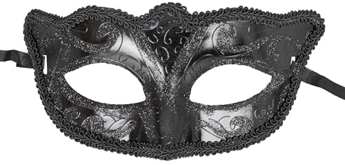 MIDNIGHT BLACK VENETIAN MASQUERADE CARNIVAL PARTY EYE MASK MENS OR LADIES