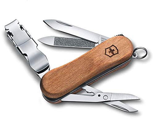 Victorinox Nailclip 580, Swiss Made, 6 Fonctions, Lime à Ongles, Coupe-Ongles, Lame, Ciseaux, Bois