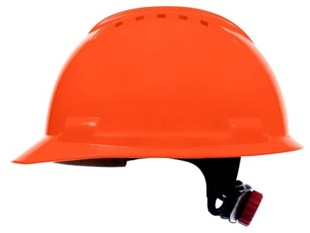 Stenso BBU Casque De Chantier Léger Et Aéré SP200T - Casque Chantier en 397, PEHD 348g, Visière Courte pour Large Vision, Réglage par Vis, Fixation 4 Points, Ouvertures pour Accessoires Orange