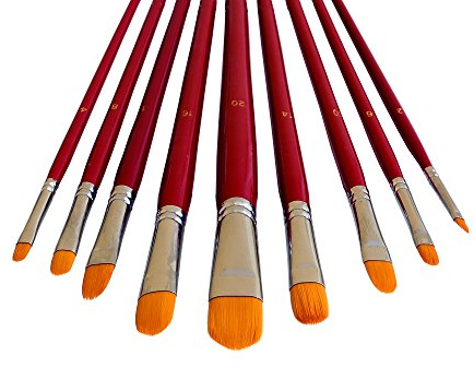 9 Künstlerpinsel Set Katzenzungen Pinselset Zungenpinsel Pinsel für Acryl Aquarell