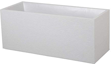 EDA Plastiques Jardinière GRAPHIT blanc cérusé - 99,5 x 39 x 43 - 98 L