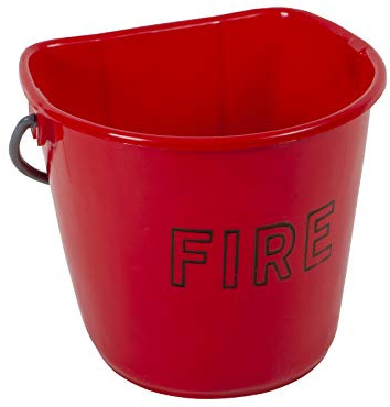 Firechief Plastic Bucket For Fire Sand - Heavy Duty Plastic Bucket And Handle With 10 Litre Capacity - For Sand Or Water - Suitable For BBQ, Camping, Fuel Spills