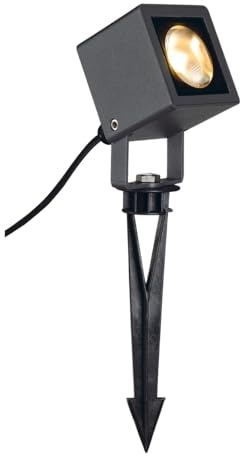 SLV Markspik Nautilus belysning för trädgård, terrasser, växter, stigar, dammar, LED-ljus, utomhusstrålkastare/IP65 3000K 8,5 W 620 lm antracit 45 grader, aluminium, 8,5 W