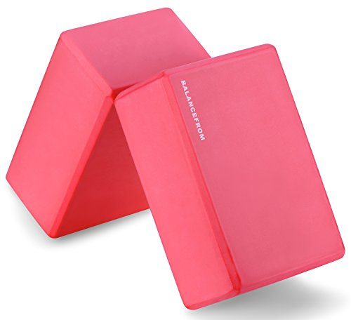 Fitvids BalanceFrom GoYoga Yoga-Blöcke mit hoher Dichte, je 22,9 x 15,2 x 10,2 cm, 2 Stück, rot