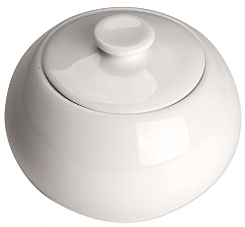 Stalgast Lot de 6 sucriers en porcelaine blanche d'hôtel, série Isabell, Ø 96 mm