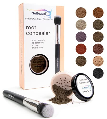 Root Concealer Ausbesserungspuder, natürliche Crushed Mineralien, ohne Bürste, schnelles und einfaches Gesamthaar, für schwarzes, braunes und blondes Haar, 0,32 Unzen