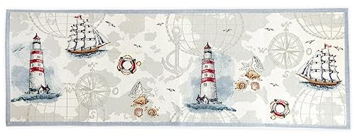 Sander Tischläufer Gobelin Tischwäsche maritimes Motiv Discovery (32x96 cm)