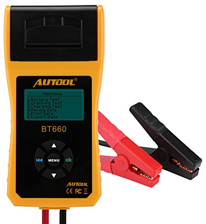 Suuonee Batterietester, 12V Digital Automotive Auto Batterieladungstester Analyzer Test mit Drucker Multi-Sprache