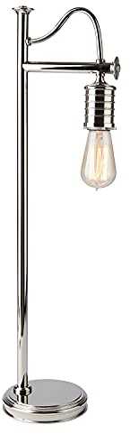Licht-Erlebnisse Imposante Tischleuchte COLGAR Echt-Messing in Antik Messing H:69cm Industrie Design Sideboard Lampe