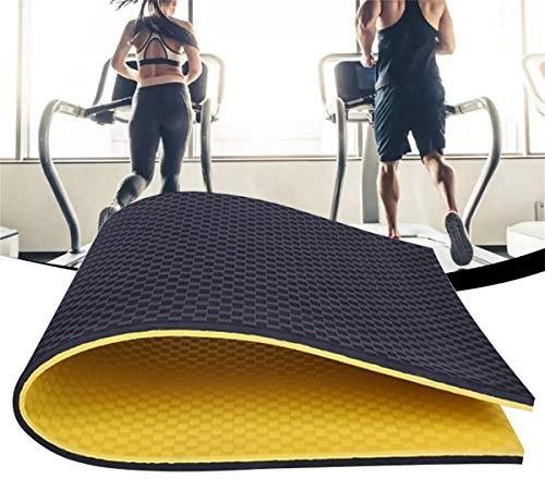 PPGE Home Laufband Matte Schalldämmend 2.5 cm Dick Fitnessgeräte Unterlage Dämpfungsmatte Bodenschutzmatte Antivibrationsmatte Antirutschmatte Yoga Unterlegmatte B-160×80×2.5 cm