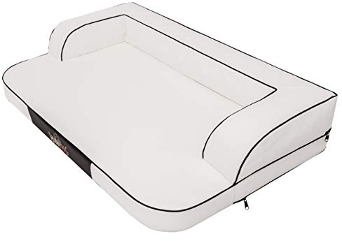 DOGGY Hundebett Katzenbett Haustierbett Hundeliege Ruheplatz Hundekissen Bett Sofa Hundematratze Tierbett Hundesofa Matratze, Weiß, XXL - 118 x 78 cm