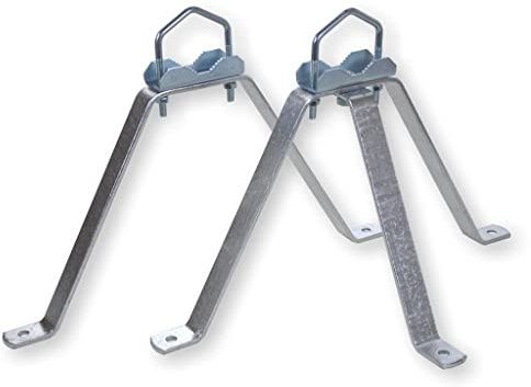 Erwin Weiß GmbH 2-teiliges Mauerhalter Set mit 24cm Wandabstand | Anntenenmast bis 60mm Durchmesser I Rohr Halterung für Satellitenschüssel I feuerverzinktes Stahlrohr | Durchmesser 48mm