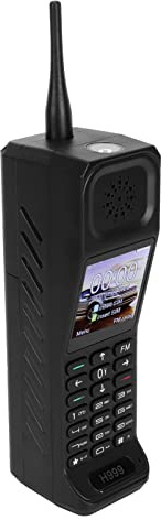 ASHATA Retro Brick, telefono cellulare 2G 80 retrò, 32 MB+32 MB Dual Card + Memory Card, Supoort Bluetooth, Voice Change, Flashlight and Power Bank, Etc (nero)