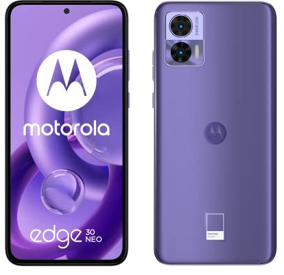 Motorola Bluetooth, moto edge 30 Neo (Display 6.2 120Hz OLED FHD+, 5G, Dual Camera 64MP, Qualcomm Snapdragon 695, batteria 4020 mAh, 8/128 GB, Dual SIM, Android 12, Cover Inclusa), Very Peri
