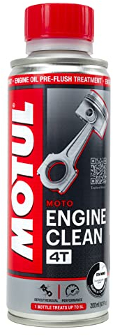 Motul - Detergente per Motore - Additivo Curativo per Motori a 4 Tempi - Riduzione del Consumo di Carburante e dell'Usura - Miglioramento delle Prestazioni - Engine Clean Moto - 200 ml