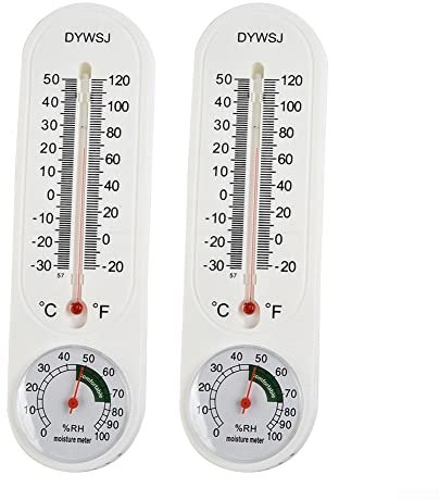 2 Unidades Higrómetro y Termómetro Analógico Para Interior - Invernadero y Hogar - Lector de Temperatura Con Fahrenheit/Celsius (℉/℃)