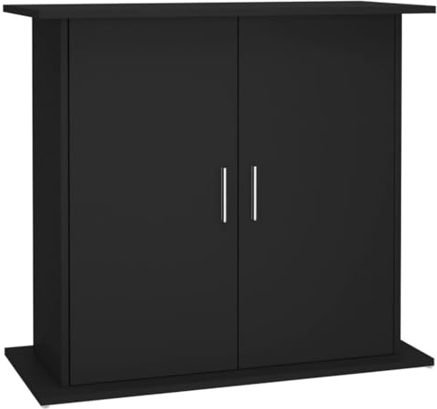 vidaXL Aquariumständer, Aquarium Unterschrank mit viel Stauraum, Aquarium Tisch mit Stabiler Oberplatte, Aquariumschrank Aquarium Halter, Schwarz Holzwerkstoff