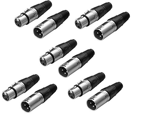 S SIENOC 10PK XLR 3 Pin Female Mikrofon Lötanschluss Buchse Mikrofon XLR SCHWARZ Mikrofon XLR