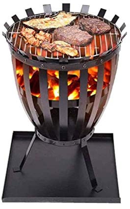 Feuerstellen für den Außenbereich, Gusseisen-Feuerstelle für Garten und Terrasse, Garten-Tripound-Terrassenofen mit Grillschale, CharHeating-Brazier-Lagerfeuerkorb