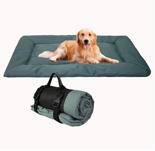JINGTOPS Hunde Reisebett,Hundematten für Unterwegs,86 x 58 cm Tragbare Hundematte,Outdoor Hundebetten Hund Katze Mat Wärmende Decke für Outdoor Innen,Tragbare Katzenbett,Faltbar Waschbar (grau)