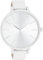 Oozoo Damenuhr mit Lederband Color Line 48 MM Silberfarben/Weiß C11070