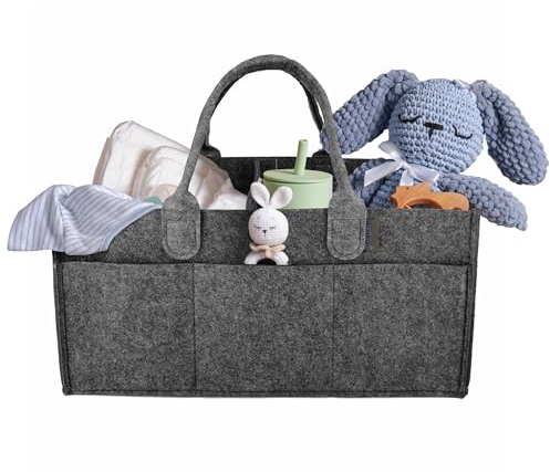 IDEA HOME Filz-Organizer Kangoo, Taschenorganizer, Handtasche, Filztasche, Filztasche mit Fächern, Universaler Handtaschen-Organizer, Baby Windel Organizer Tragbar, Grau
