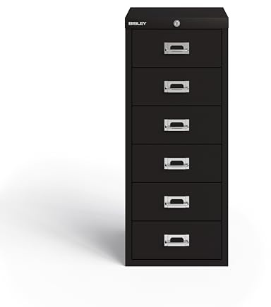 BISLEY MultiDrawer, LA296, DIN A4, 6 Schubladen, 633 schwarz, Metall
