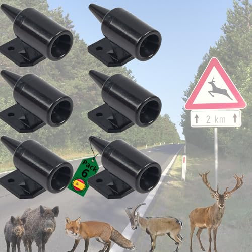 DROCODO 【Pack 6】 Ahuyentador de jabalies - Disuasión Ultrasónica - ahuyentador Animales Coche - Protégete de Encuentros Peligrosos con un Dispositivo Anti Animales Coche - Fácil instalación.
