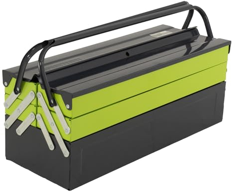 TRUTZHOLM Werkzeugkiste verschiedene Fachanzahl aus Stahl, klappbare Tragegriffe, universell einsetzbar (5 Fächer)