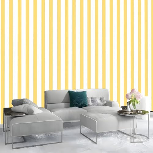 Fototapete Minimalistische vertikale Streifen Tapete Fototapeten Vlies 400 x 280 cm Tapeten Vliestapete Wandtapete moderne Wand Wandbild Schlafzimmer Wohnzimmer Gelb