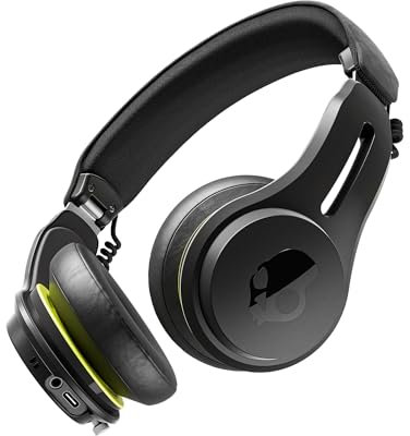 Skullcandy Icon ANC Wireless On-Ear Bluetooth Headphones, Active Noise Cancelling, 60 Hours Battery, Sweat Water Resistant, Foldable Durable Travel Ready, Microphone for iPhone Android - True Black