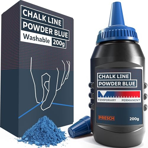 PRESCH Schlagschnurkreide Blau 200g - Klare, sichtbare Linien dank intensivem Blauton - Perfekt für den Möbelbau dank leicht löslicher Kreidefarbe - Schlagschnur Pulver