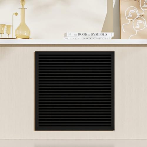 Cubierta de Radiador de Aluminio, Rejillas de Ventilación Metálicas para Pared, Cubre Radiador Pasillo para El Flujo de Aire, Ideal para Sala de Estar y Dormitorio(Black,50x50cm/20x20in)