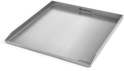BURNHARD® Plancha Grillplatte Edelstahl für Gasgrill EARL Serie | spülmaschinenfest, 42,5 x 39,6 x 3 cm, Deutsche Marke