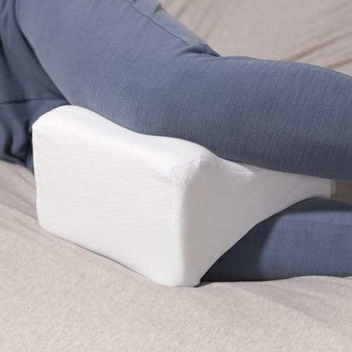 Jolliman Premium Memory Foam Knee Pillow Peg Pillow for Side Sleeping to Relieve Back, Knee, Hip and Joint Pain, Sciatica and Pregnancy Discomfort Support Pillows with Washable Cover