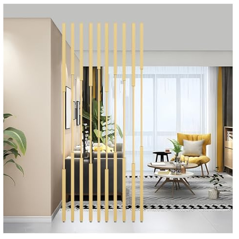 HDYZJQ Raumteiler Säule Raumteiler Trennwandpfosten Metalllamellen, Sichtschutzstange/Trennwandsäule Boden Bis Decke Für Restaurant Büro Flur(10 Pack,H 3.4 ft (104 cm))