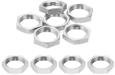 PATIKIL 10Stk M14x1.25x4mm Sechskantmuttern Metrische Feingewinde | 304 Edelstahl, Sechskant Dünne Kontermuttern Befestigungselemente, Für Maschinenbau Industrielle Verwendung, 17mm Breite