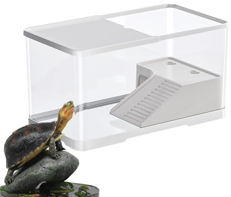 Ranley Schildkröten Habitat Aquarium, Schildkröten Aquarium Habitat mit Sonnenplatz, Aquaterrarium Für Wasserschildkröten, Lebensraum Für Landschildkröten, Becken Für Kleine Reptilien