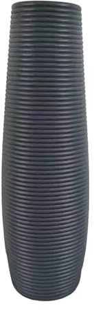 F Fityle Plastic Tall Floor Vase Home Decor Stylish Gift Minimalist Flower Vase Decorative for Hallway Wedding Living Room Office Farmhouse (Gray B-7.5 * 8.5 * 33cm)