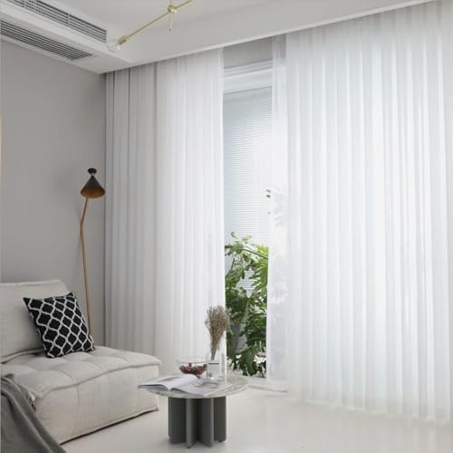 Sun World Gardinen nach Maß Voile – Vorhänge nach Maß, Vorhang auf Maß, Maßanfertigung mit Faltenband & Universalband, halbtransparent, maßgeschneiderte Gardinen „Made in Germany“