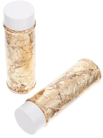 Cabilock Essbare Goldfolie Flocken Dosen Tortendeko für DIY Kuchen Dekoration Backen Nail Art Flakes Goldfolie Essbar für Gebäck und Nageldesign