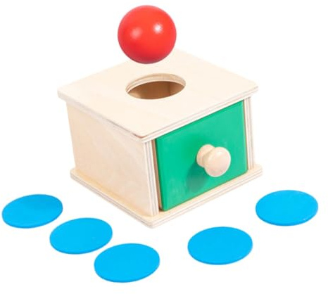 FUNOMOCYA Caja Montessori de Madera para Clasificar y Lanzar Pelotas Juguete Educativo para Desarrollo de Habilidades Motoras Finas Pequeños y Preescolares